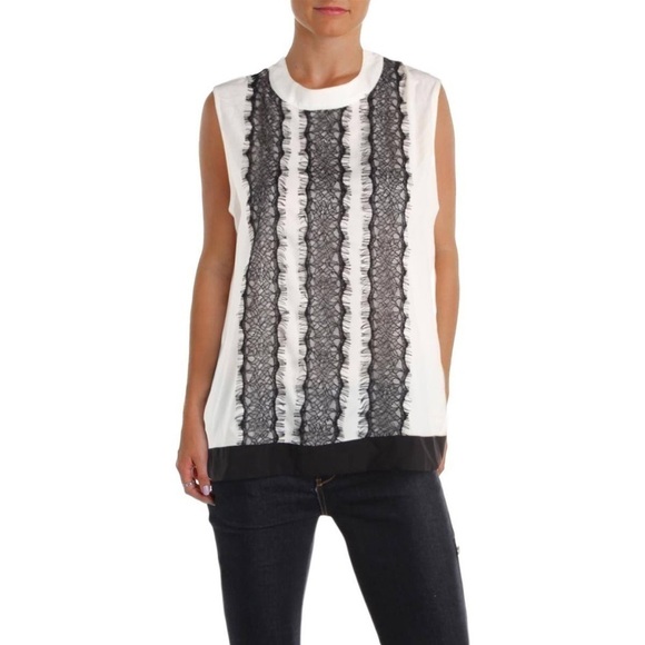 Calvin Klein Women's Sleeveless Embroidered Blouse - Picture 1 of 4